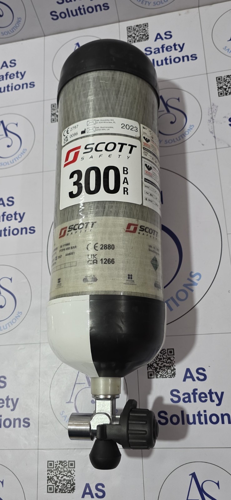3m SCOTT SCBA SPARE CYLINDER 6.8LTR 300BAR 11/2023