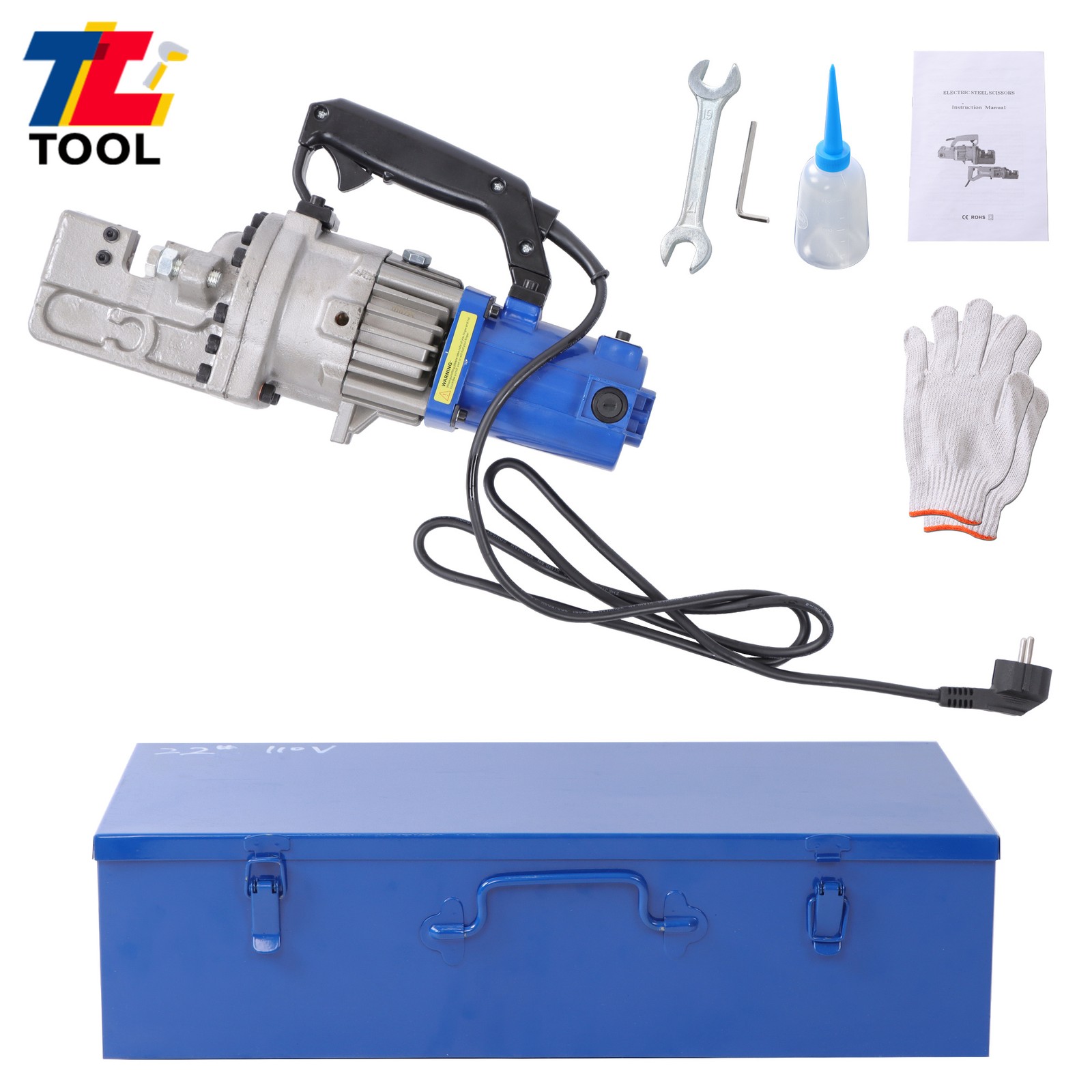 Portable Electric Rebar Cutter RC-20, 3/20»-3/4» Range, 220V/110V Dual Voltage