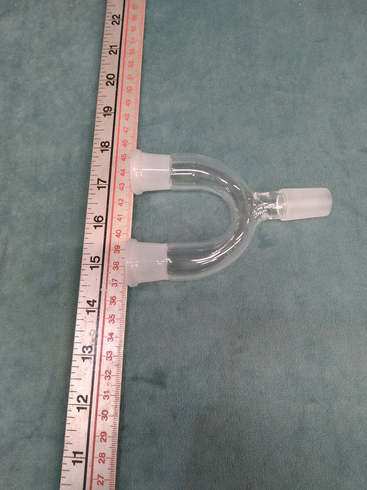 Y shaped connector adapter unknown brand unknown sizes lab glass chemistry