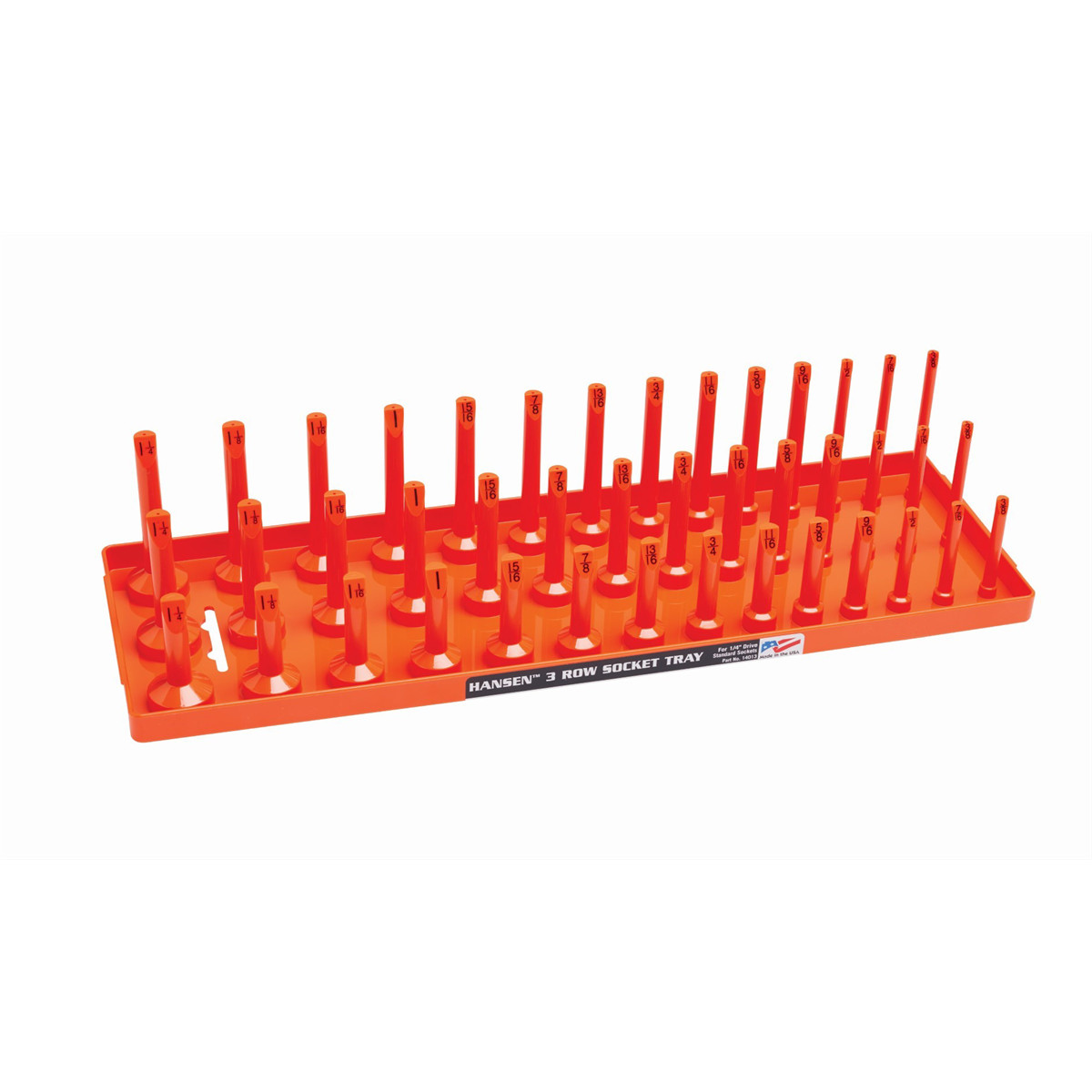 Hansen Global 1/2″ SAE 3-Row Socket Tray – Orange 12053