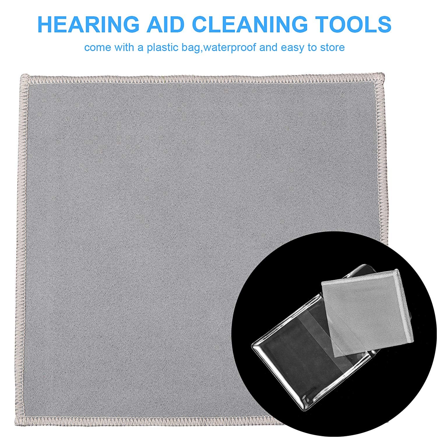Mudder 7 Pieces Hearing Aid Cleaning Kit, Earbuds 8 Piece Set, Black