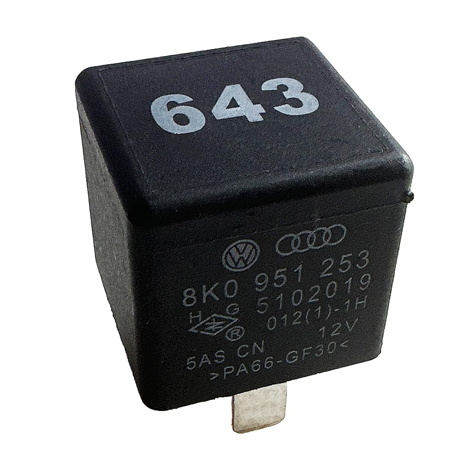 8K0 951 253#643 Automotive Power Relay 12VDC 50A 4-Pin Plug-In