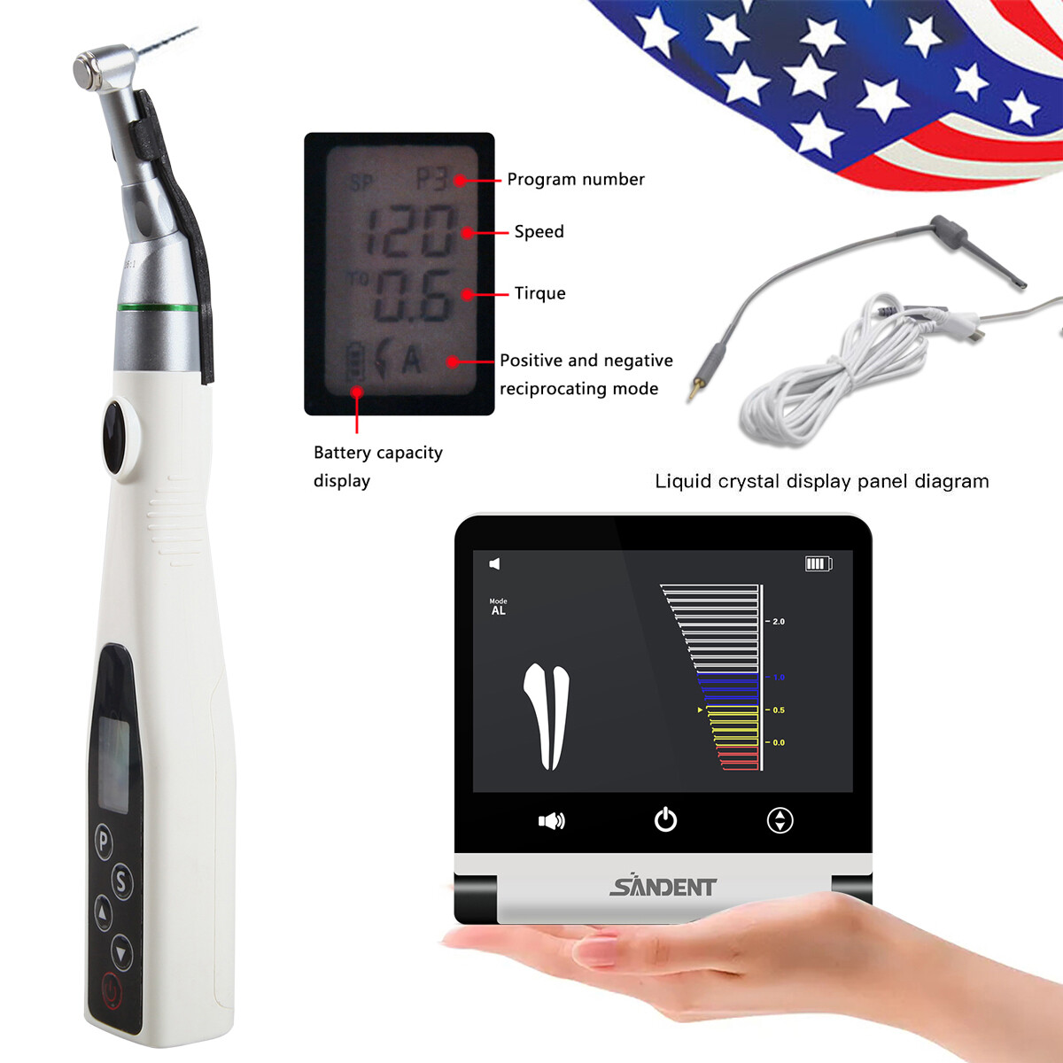 Wireless Dental 16:1 Endodontic LED Endo Motor /Apex Locator Root Cnal LCD OR
