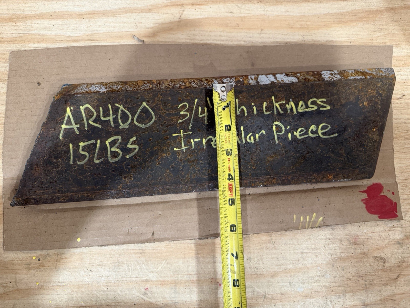 Irregular Piece of Abrasive Resistant Steel Plate – AR400 – 3/4” Thickness