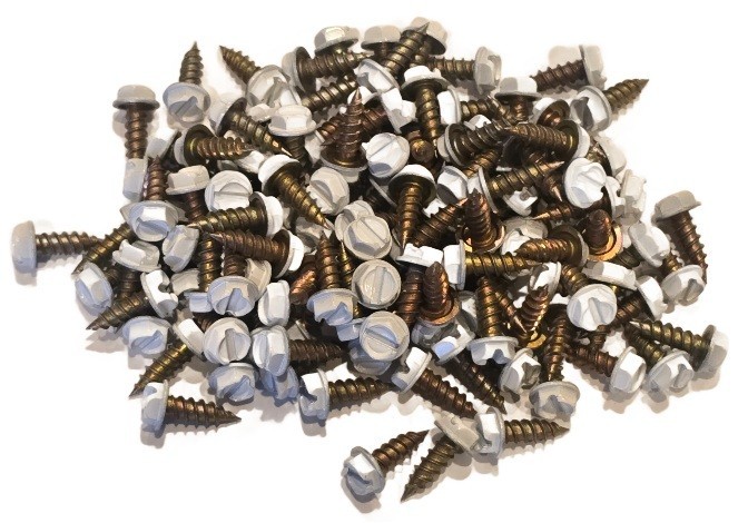 12,000 WHITE #8 x 1/2″ Rain Gutter Self Tapping Zip Screws Sheet Metal Hex Head