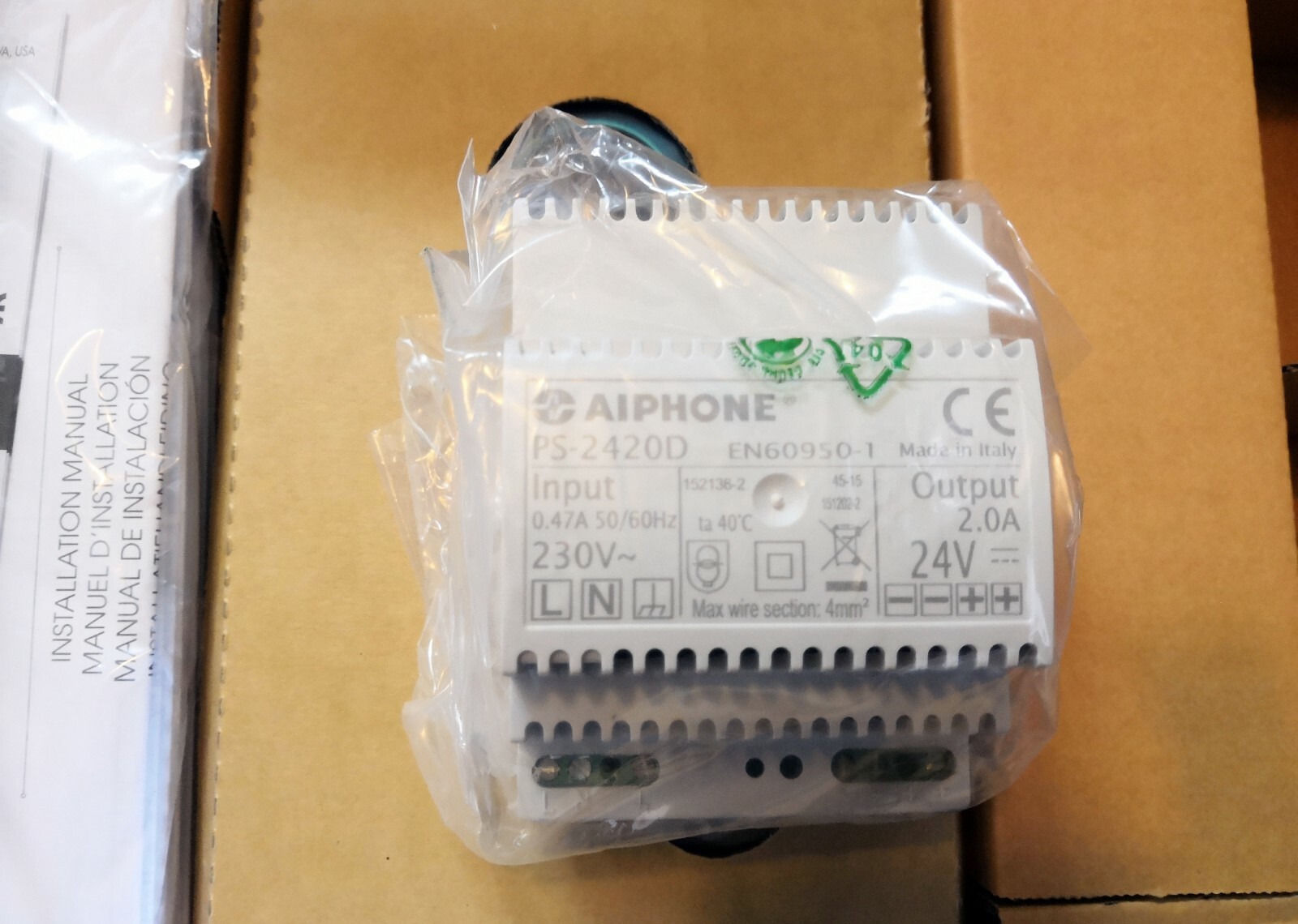 Aiphone JPS-4AEDF Video Intercom Set (JP-4MED, JP-DVF & PS-2420D) 230 VOLT INPUT