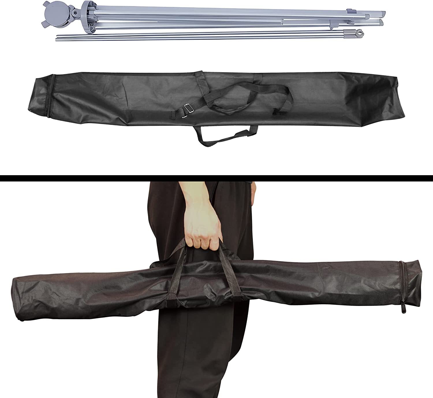 Anley Adjustable X Banner Stand with Travel Bag Fits 23″x63″ to 35″x 78″ Banner