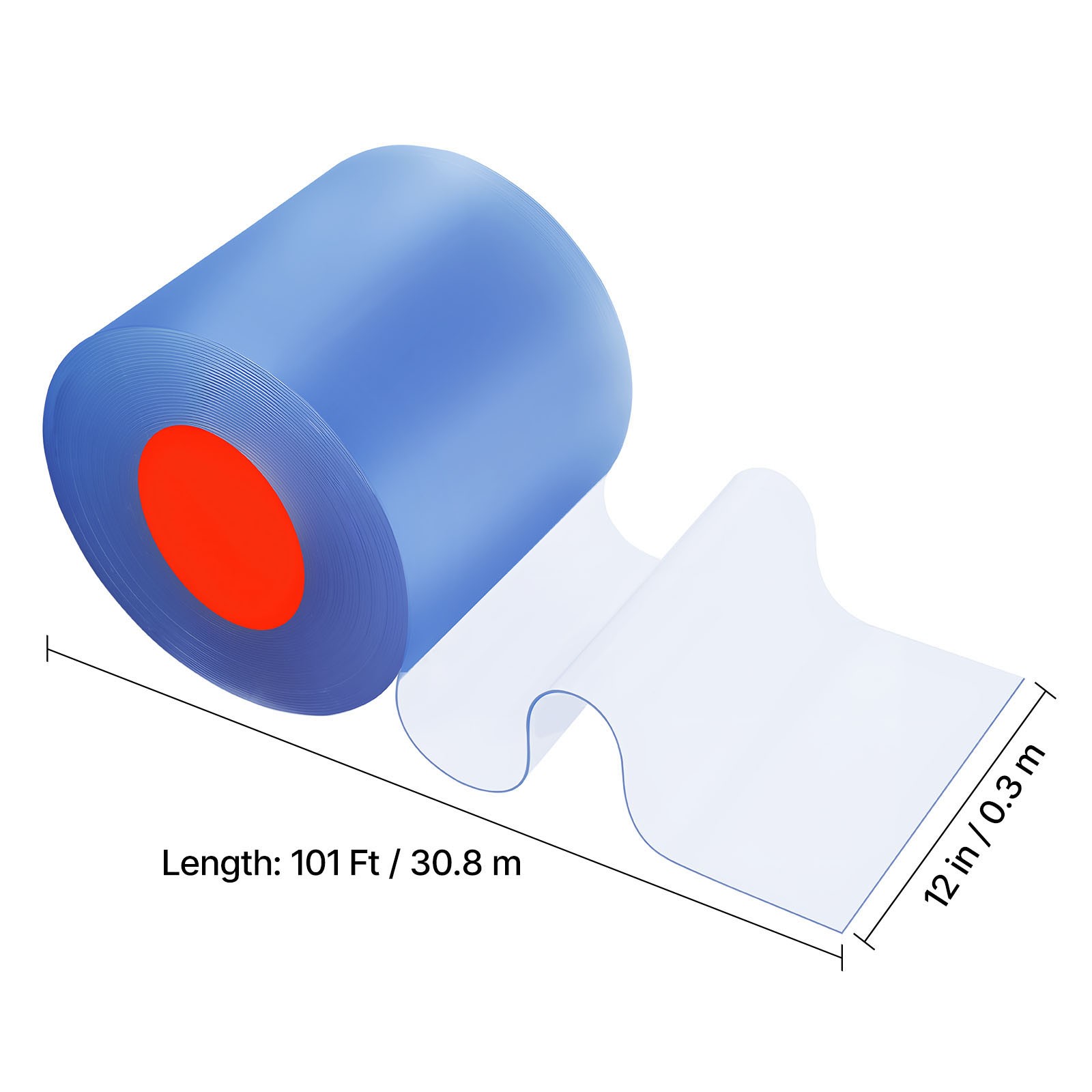 Uimoso PVC Strip Curtain 101 ft x 12 in Thermal Insulating Plastic Door Cover