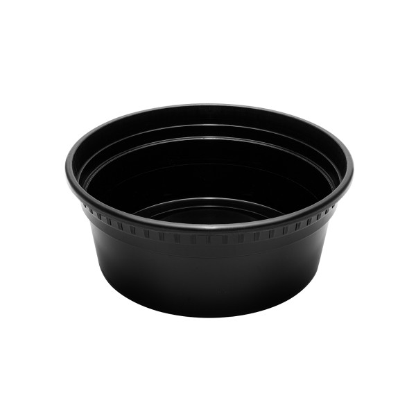 Karat 8 oz Black PP Injection Molded Round Deli Containers with Lids – 240 Sets