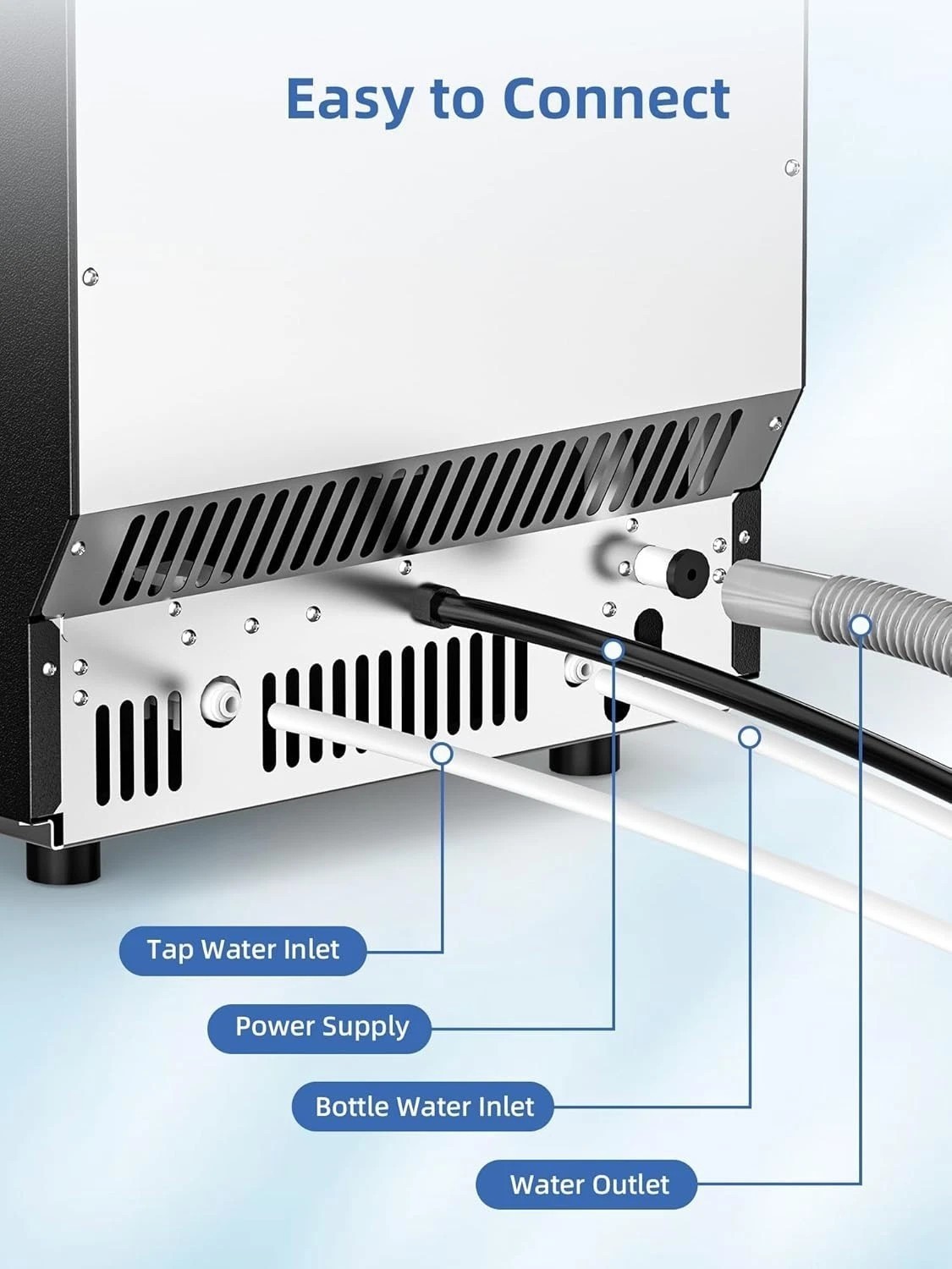 Commercial Ice Maker Machine 100Lbs/24H, Stainless Steel Undercounter Ice Maker