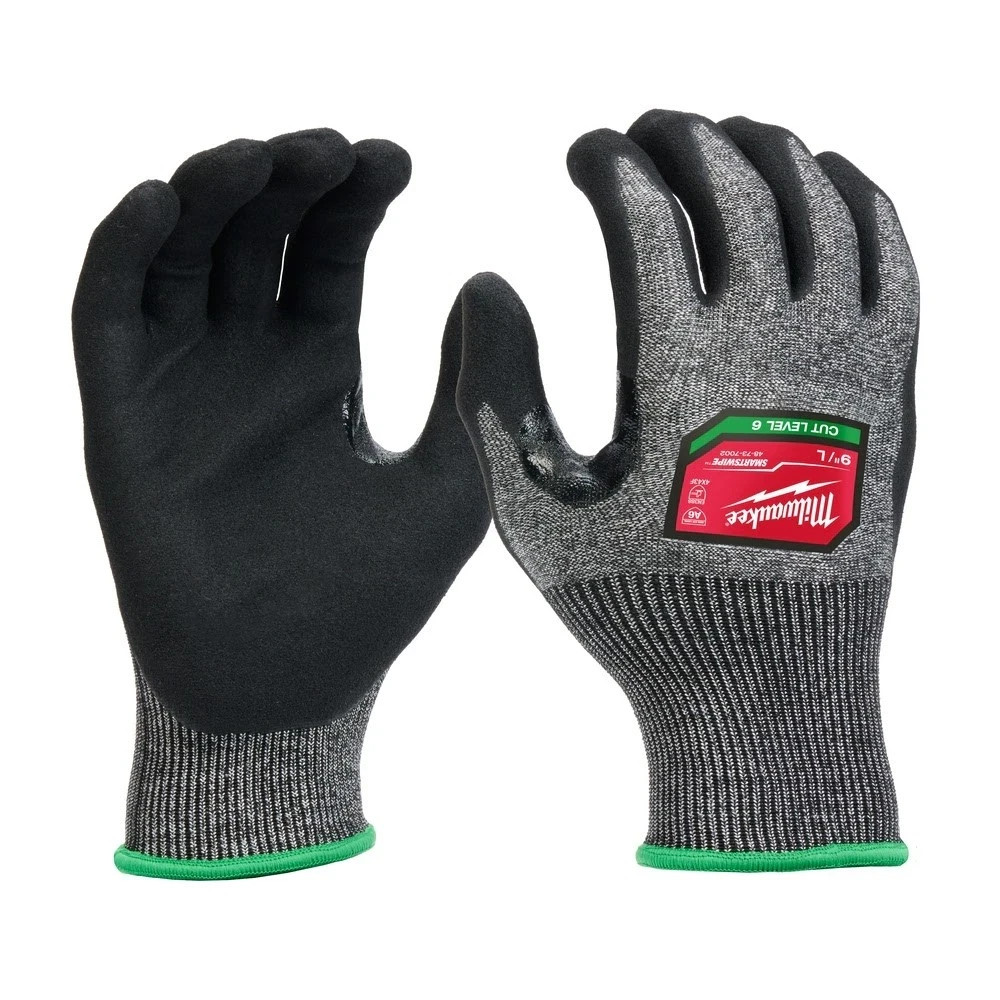Milwaukee 48-73-7002B 12 Pair Cut Level 6 Hi-Dexterity Nitrile Dipped Gloves – L