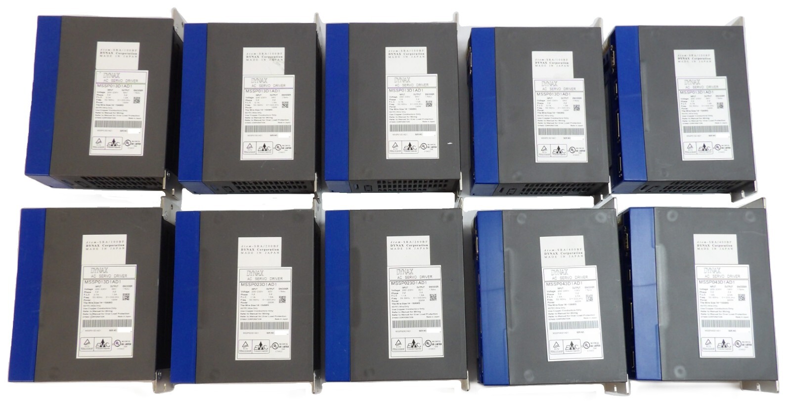 Dynax MSSP013D1AD1 MSSP023D1AD1 MSSP043D1AD1 AC Servo Drive Lot of 10 Working