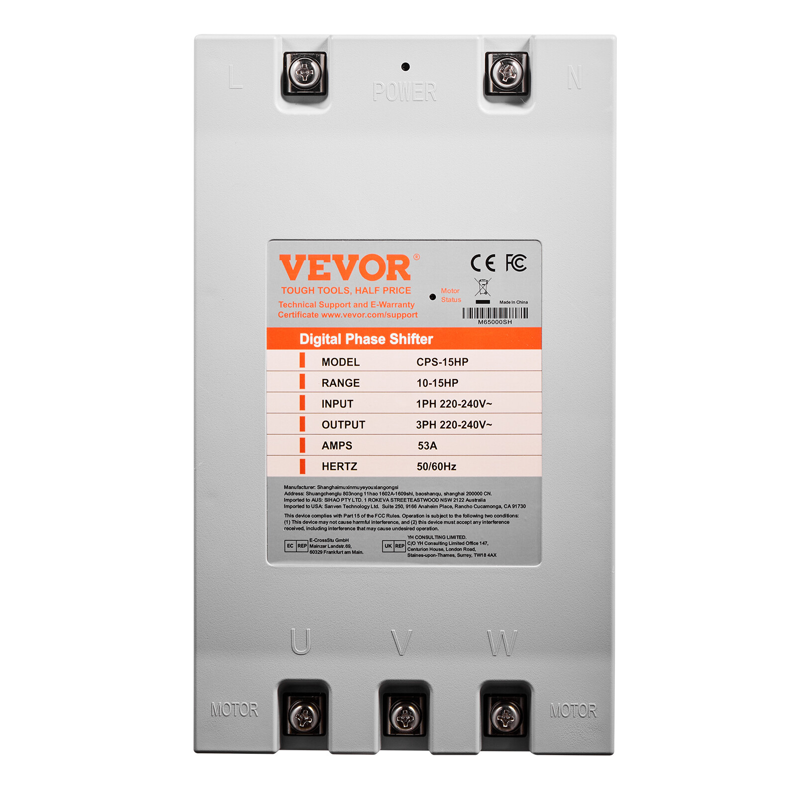 3 Phase Converter 15HP 53A 220V Single to 3 Phase 220V-240V Input/Output