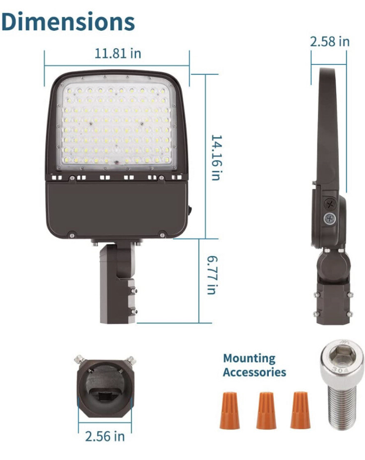 Xbuyee 200W LED Parking Lot Light with Photocell, Dimmable LED 200.0 Watts