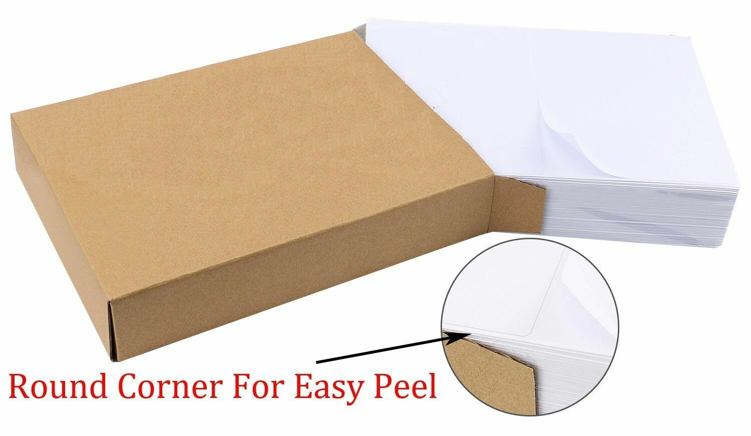 8.5×5.5″ Round Corner Shipping Labels 2 Per Sheet Postage Self-adhesive UPS