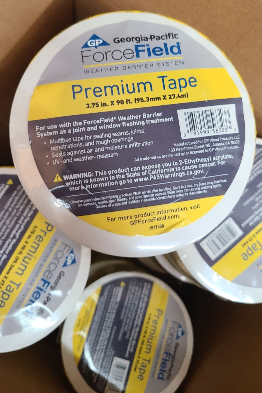 Georgia Pacific Forcefield 3.75″X90′ Flashing Tape Case of 12 Rolls (1366612)