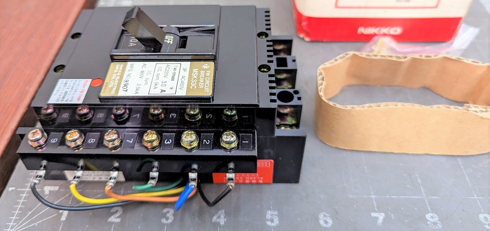 Nikko FM Circuit Breaker 3P AC460V AC220V 10A 5kA MSK 33C NEW [C2B1]