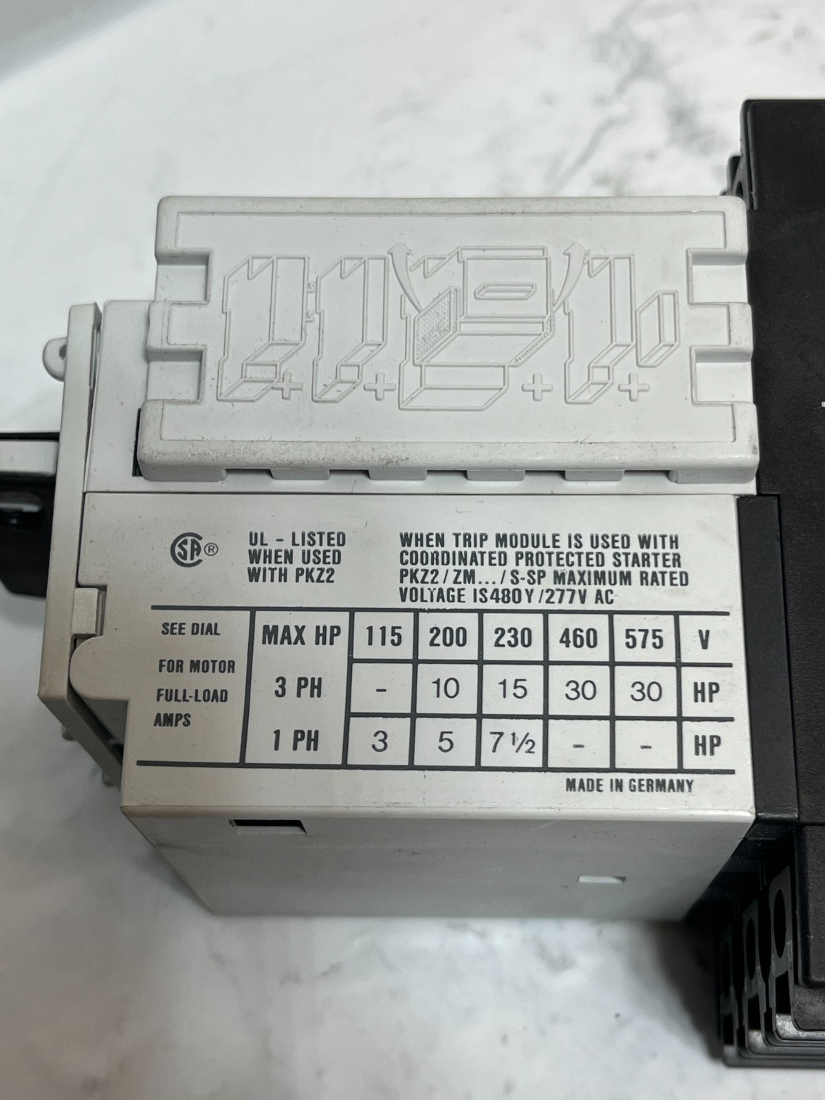 Moeller ZM-40-PKZ2 Motor Starter Protector 480/277V AC