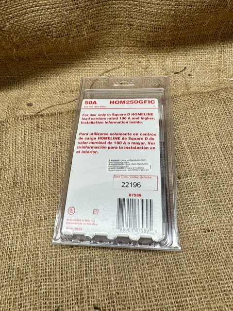 Square D Homeline HOM250GFIC 50A Two Pole Circuit Breaker & GFIC*New