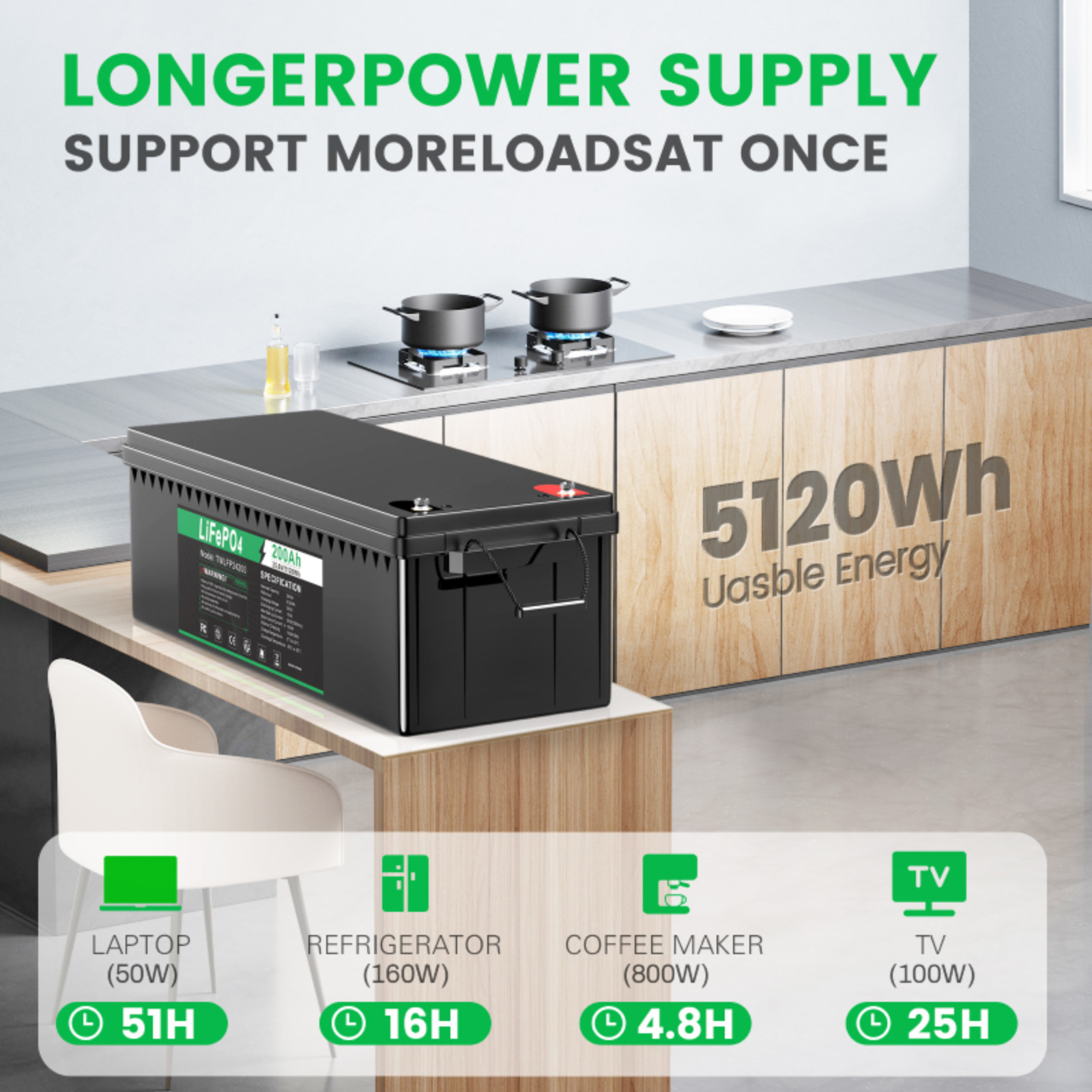 24V 100Ah LiFePO4 Lithium Battery Cycle Deep Built-in BMS for Solar RV Off-grid