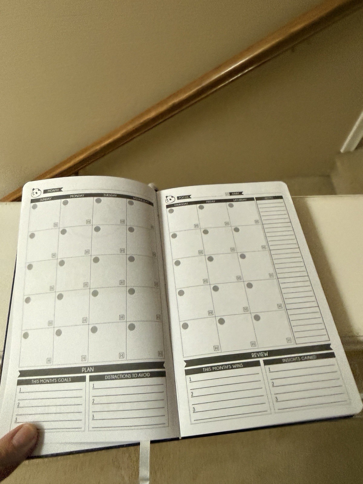 Panda Planner Weekly Planner Notebook, Purple Hardcover Weekly Format