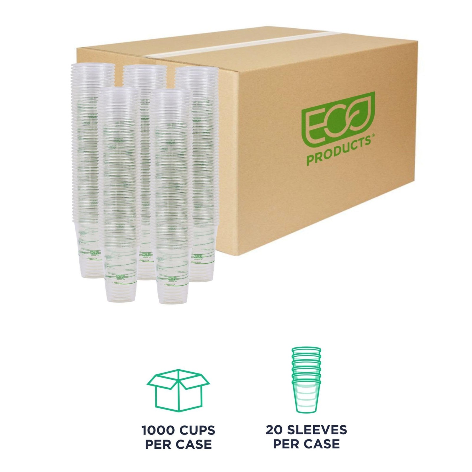GreenStripe 16 oz Clear Cold Cups, Plant-Based PLA Disposable Cups for Iced C…