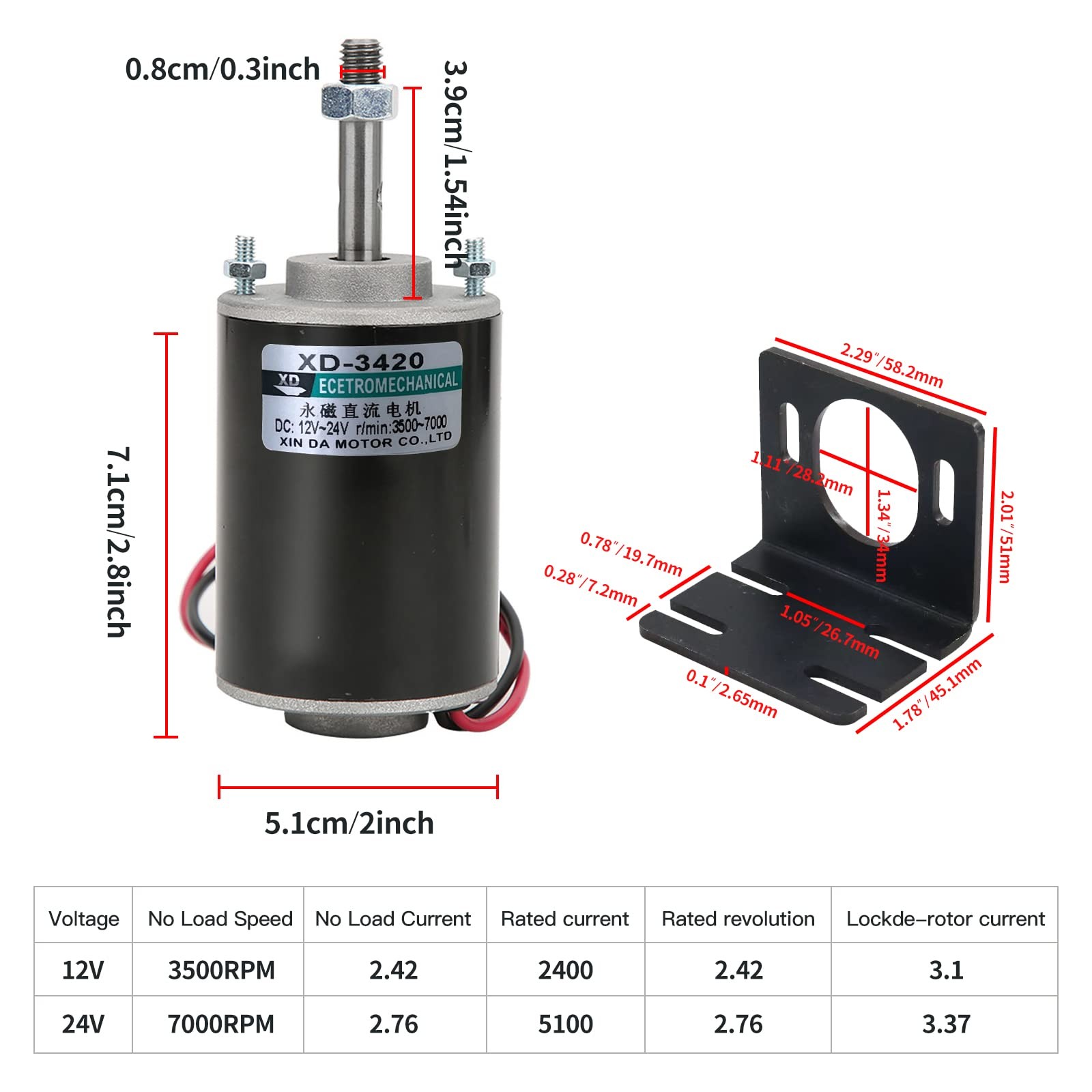 High Torque DC Motor 12 V/24 V Permanent Magnet Motor Mini DC Motor DIY Gener