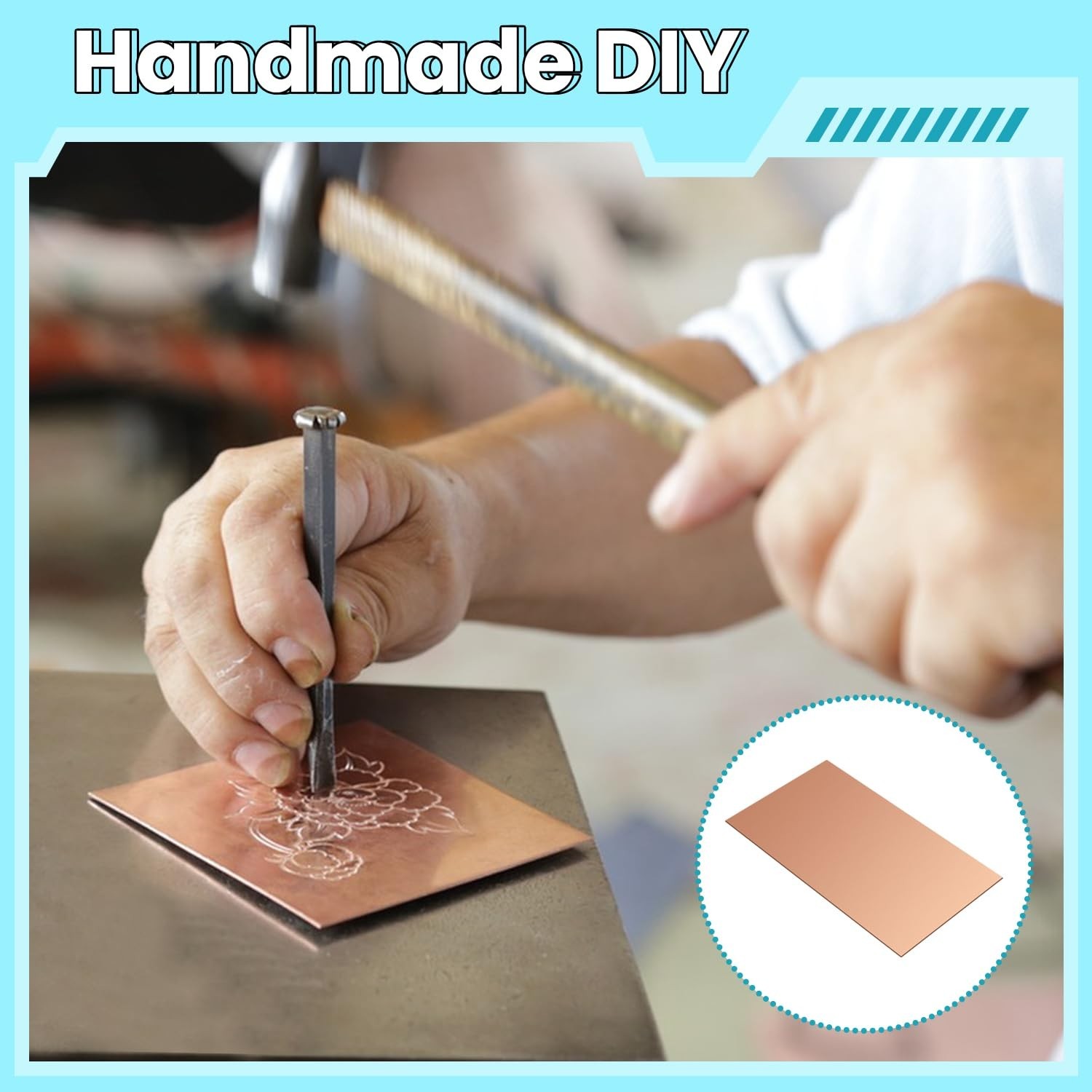 Copper Sheet, 2 Pieces of Copper Plates 8″×2″-18 Gauge(1mm) Thickness, 99%