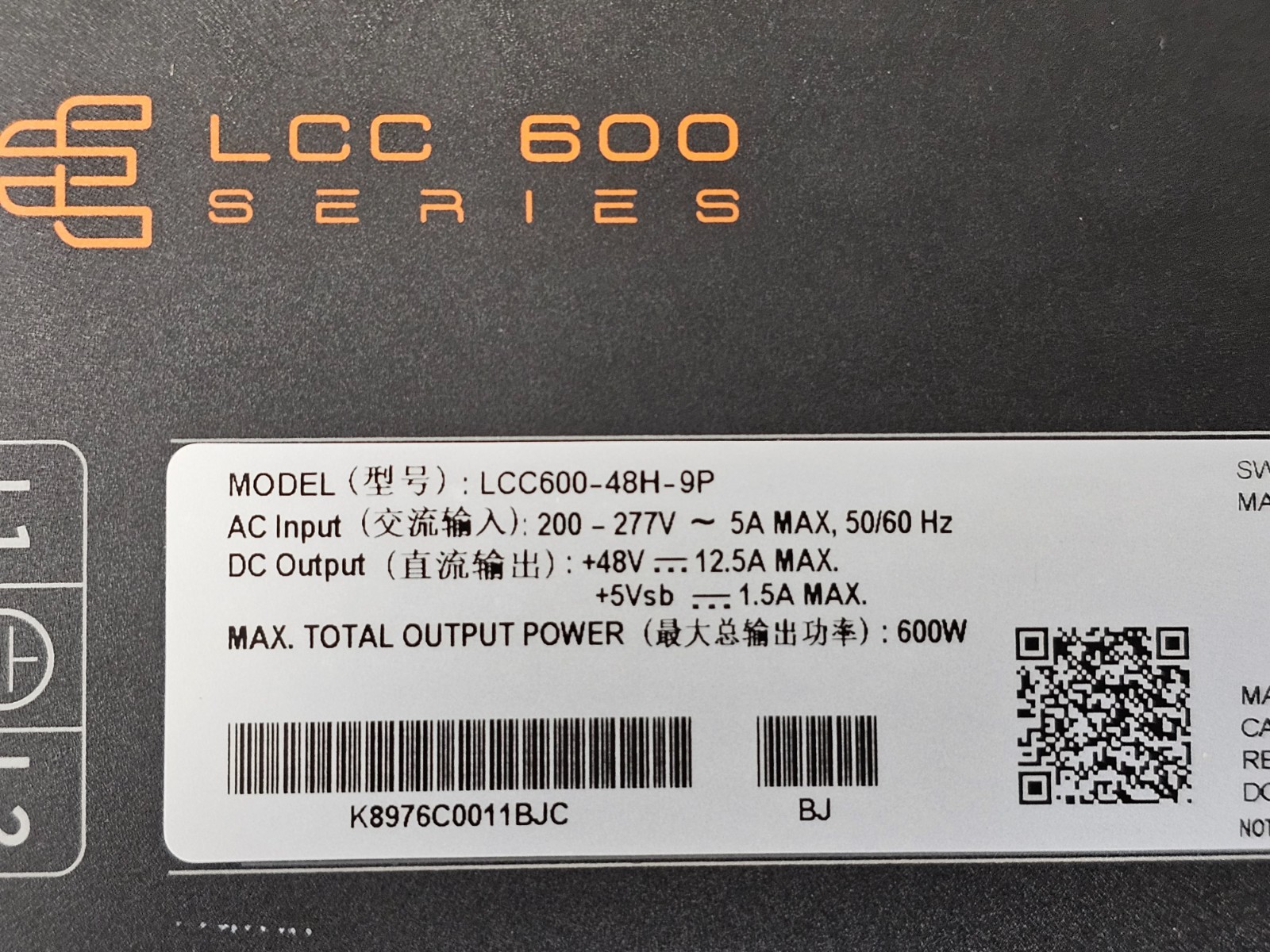ARTESYN LCC600-48U-9P Switching Power Supply 600W 90-264VAC 48V O/P Term Block