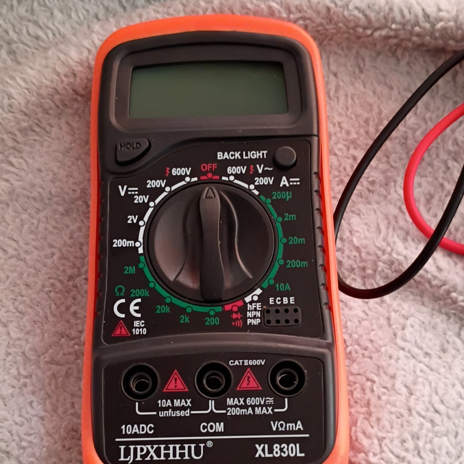LJPXHHU XL830L Digital Multimeter Handheld CAT II Backlight Data Hold 600V