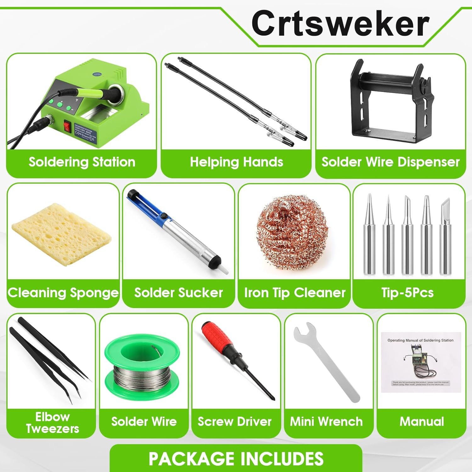 Soldering Station, 100W Digital Display Soldering Iron Station Kit with 2 Helpin