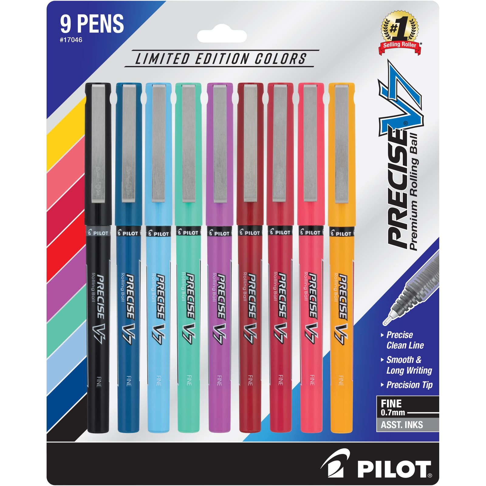 Pilot Precise V7 Capped Liquid Ink Rollerball Pens, Fine Office Product