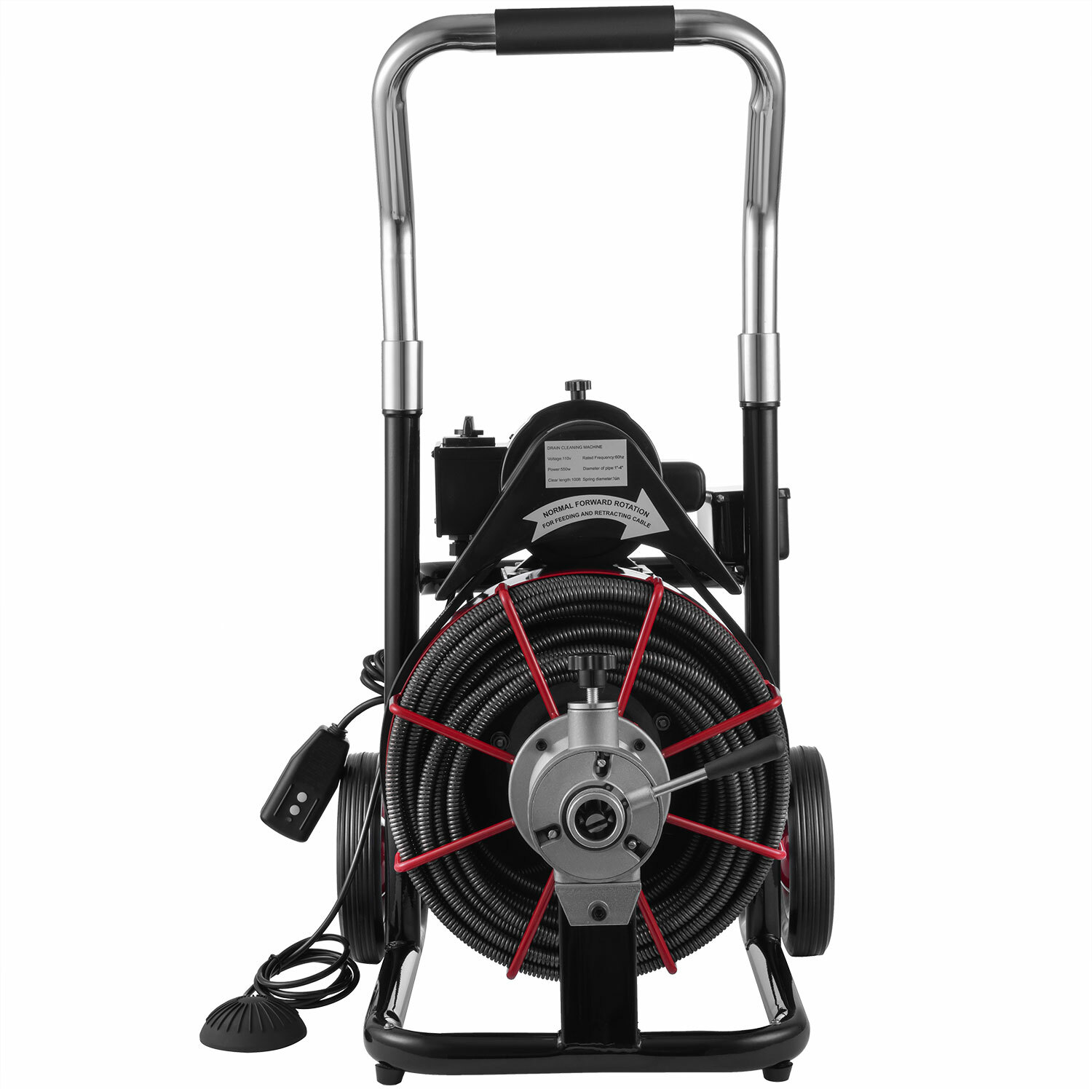 Commercial 100ft 1/2” Sewer Snake Drain Auger Cleaner Cleaning Machine Plumbing