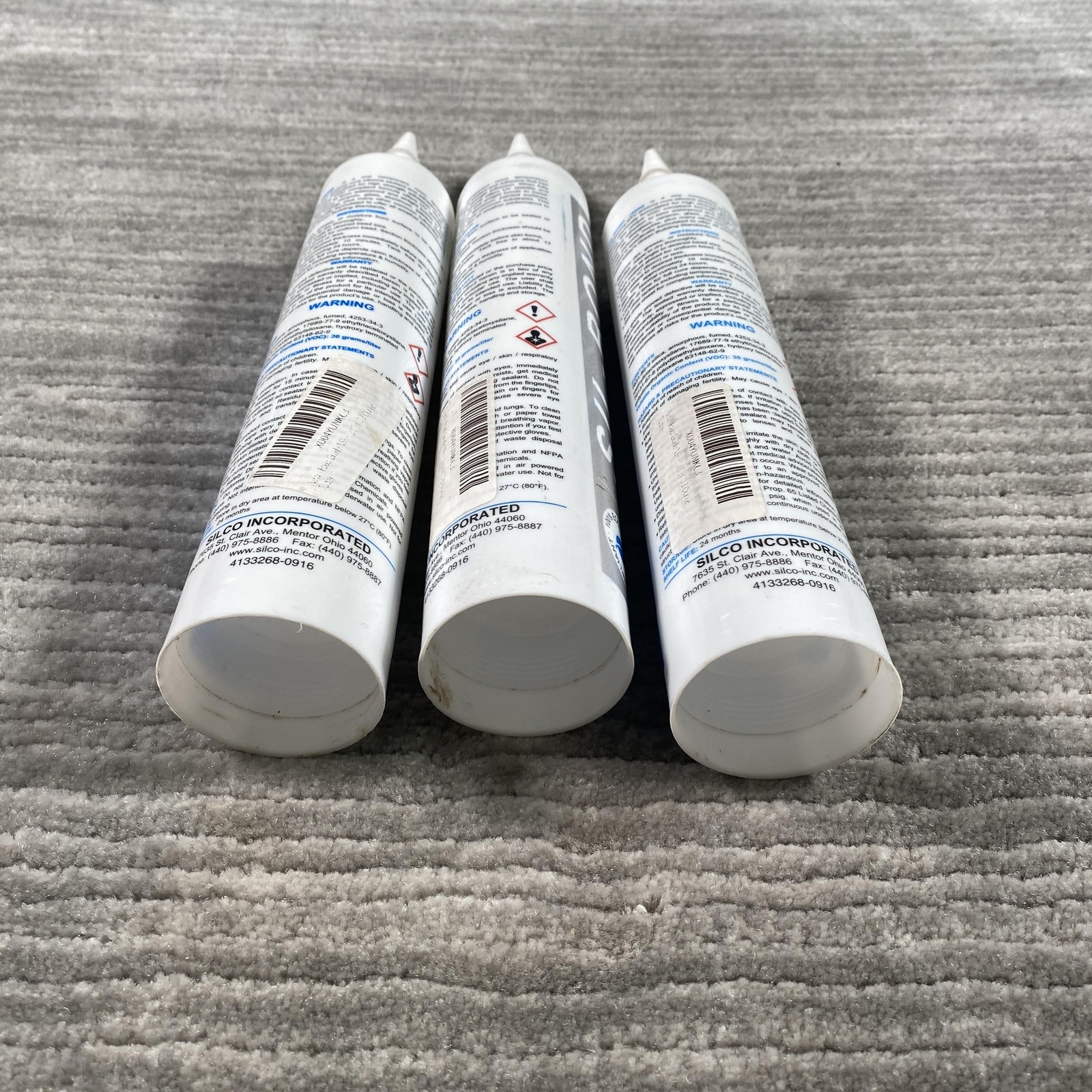 Silco Sil-Bond RTV 4500 High Strength Silicone Caulk 3 Tubes Clear 10.3oz