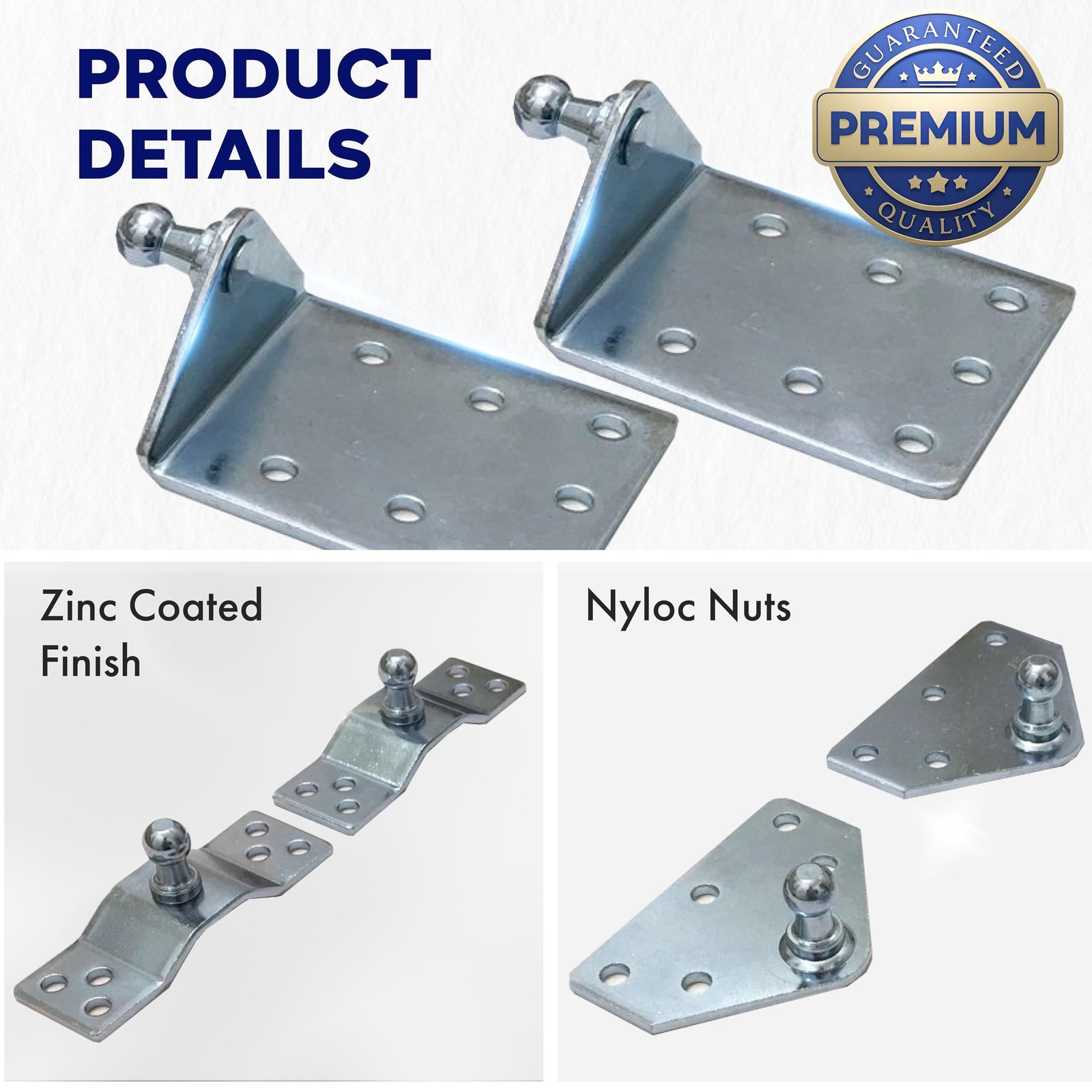 Hatchlift Mounting Brackets – Adjustable Shock Mount Kit with Ball Studs, Nyl…
