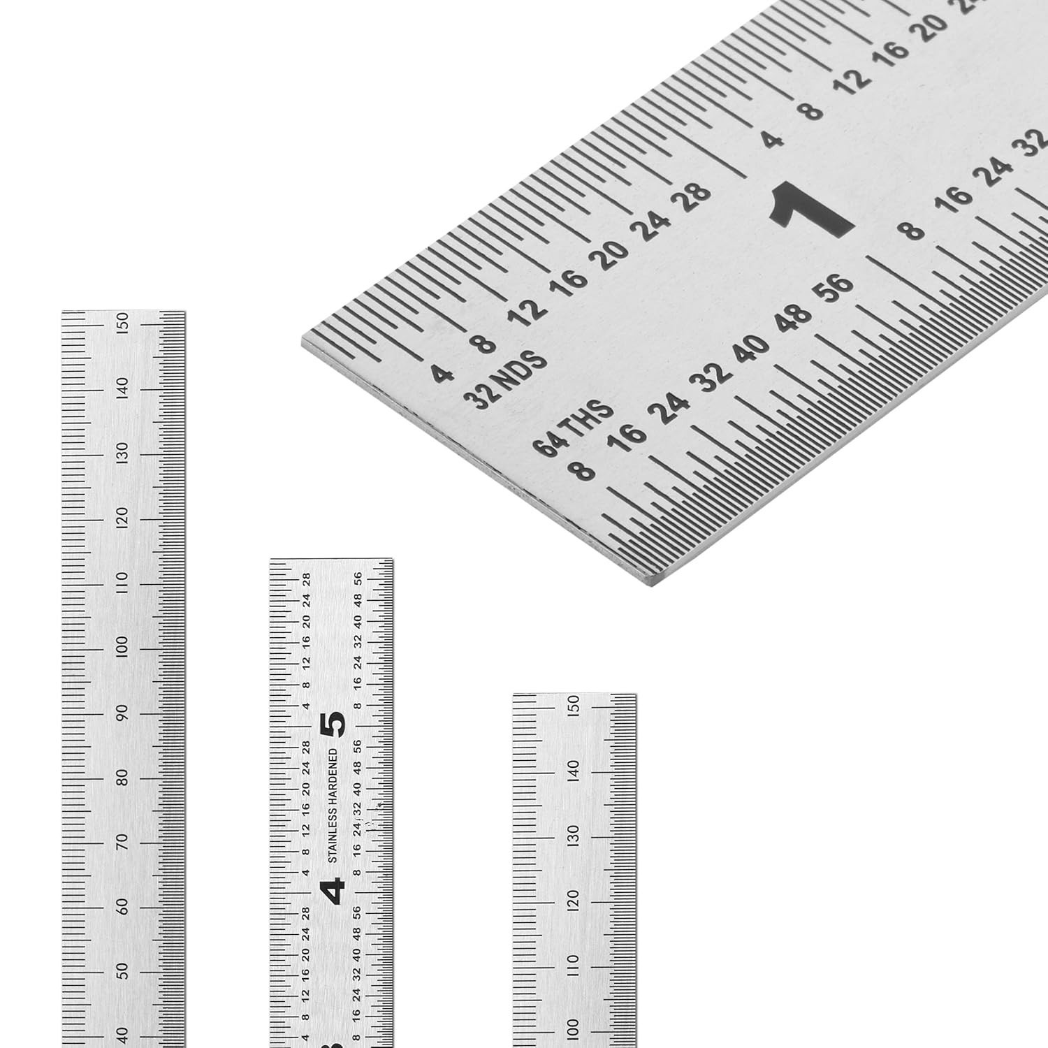 6 Inch Stainless Steel Machinist Ruler Set – Precision Measuring Tools (3 Pack)