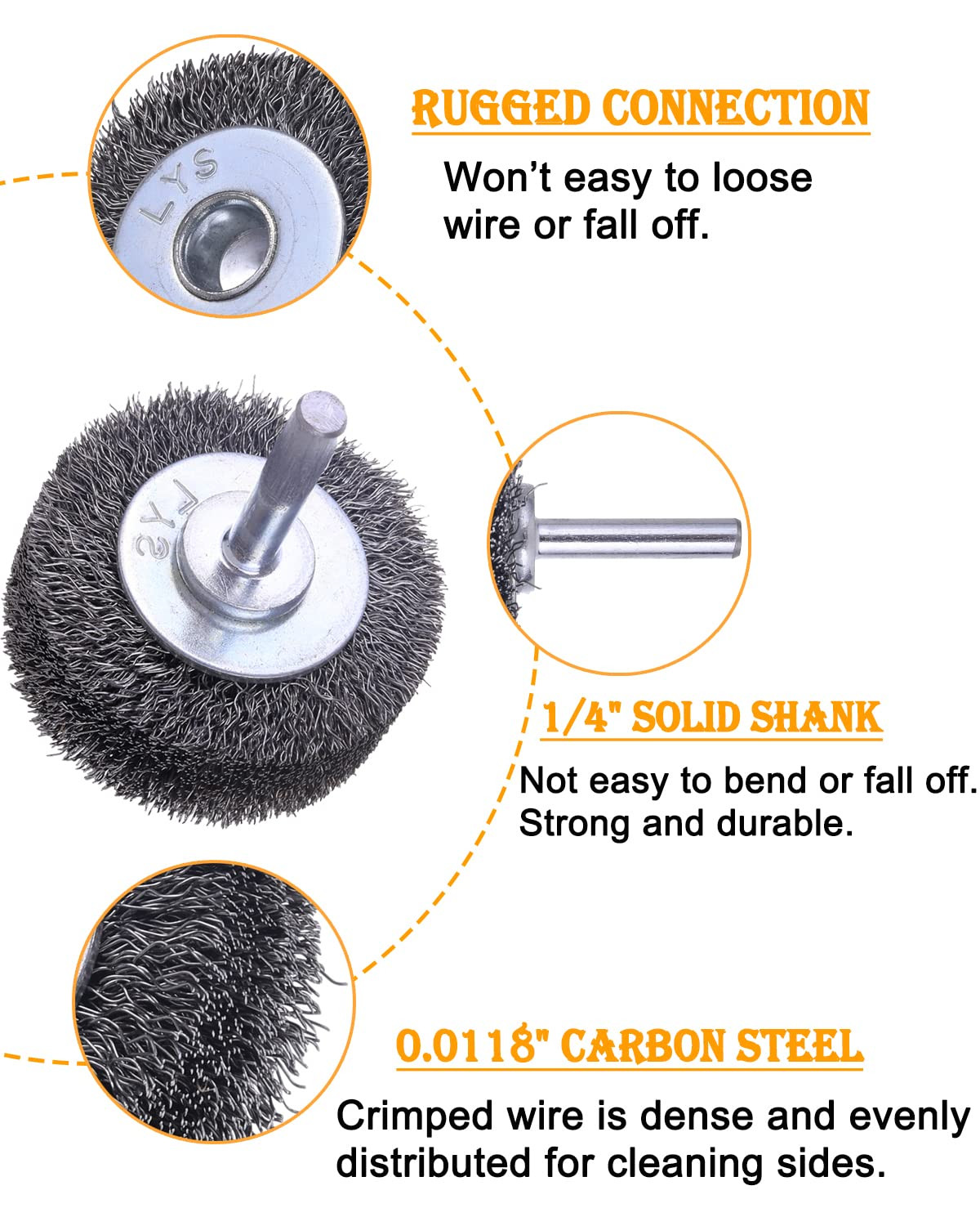 2 Pack 2 Inch Wire Wheel Brush for Drill Attachment – Heavy Duty Carbon Steel Br