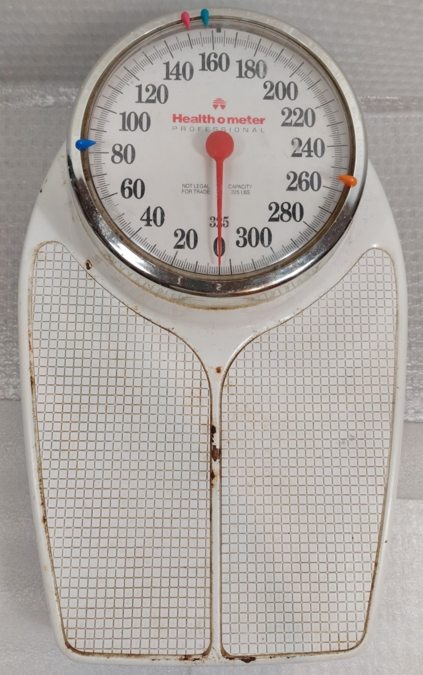 Vintage HEALTH-O-METER Professional Dial 1550 Big Foot 325 Pound Scale w/Markers
