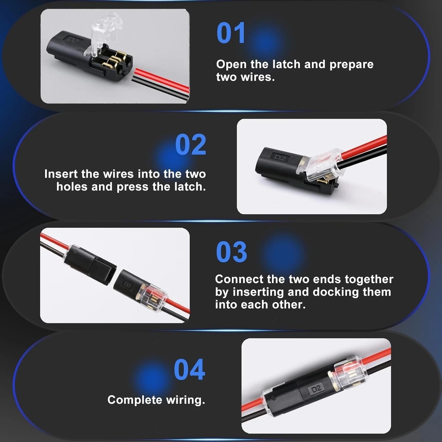 80 PCS Plug-In Quick Wire Connectors Reusable Clamp Terminal Blocks For Cables