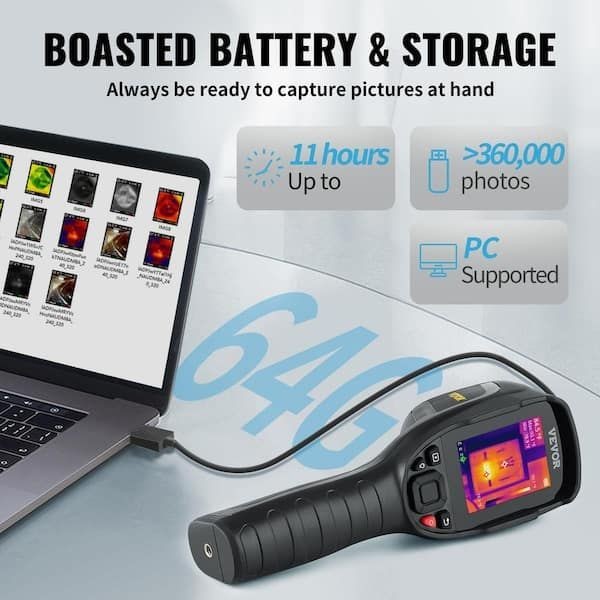 VEVOR Thermal Imaging Camera 240×180 IR Resolution 43200 Pixel Infrared Camera