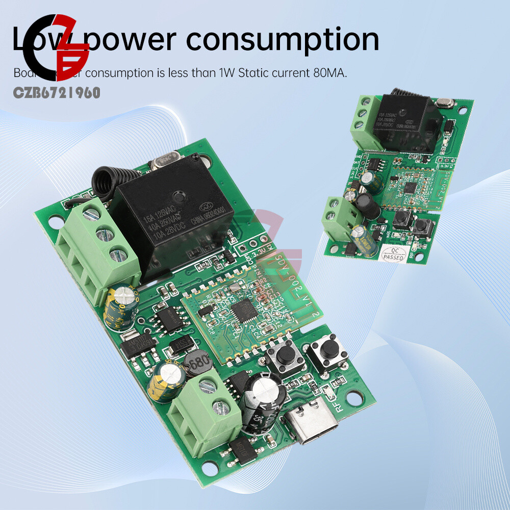 AC/DC7-32V/AC220V 1-CH Pro Self-Locking APP Smart WIFI Bluetooth Relay Module