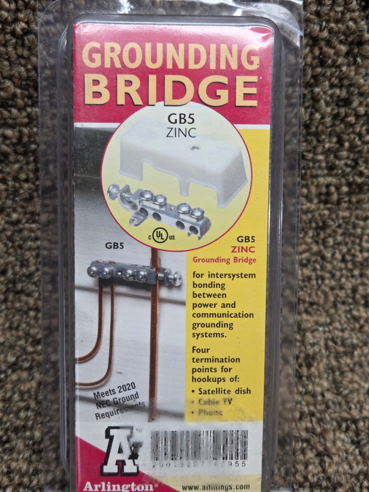 ARLINGTON GROUNDING BRIDGE GB5 ZINC – LOT OF 4