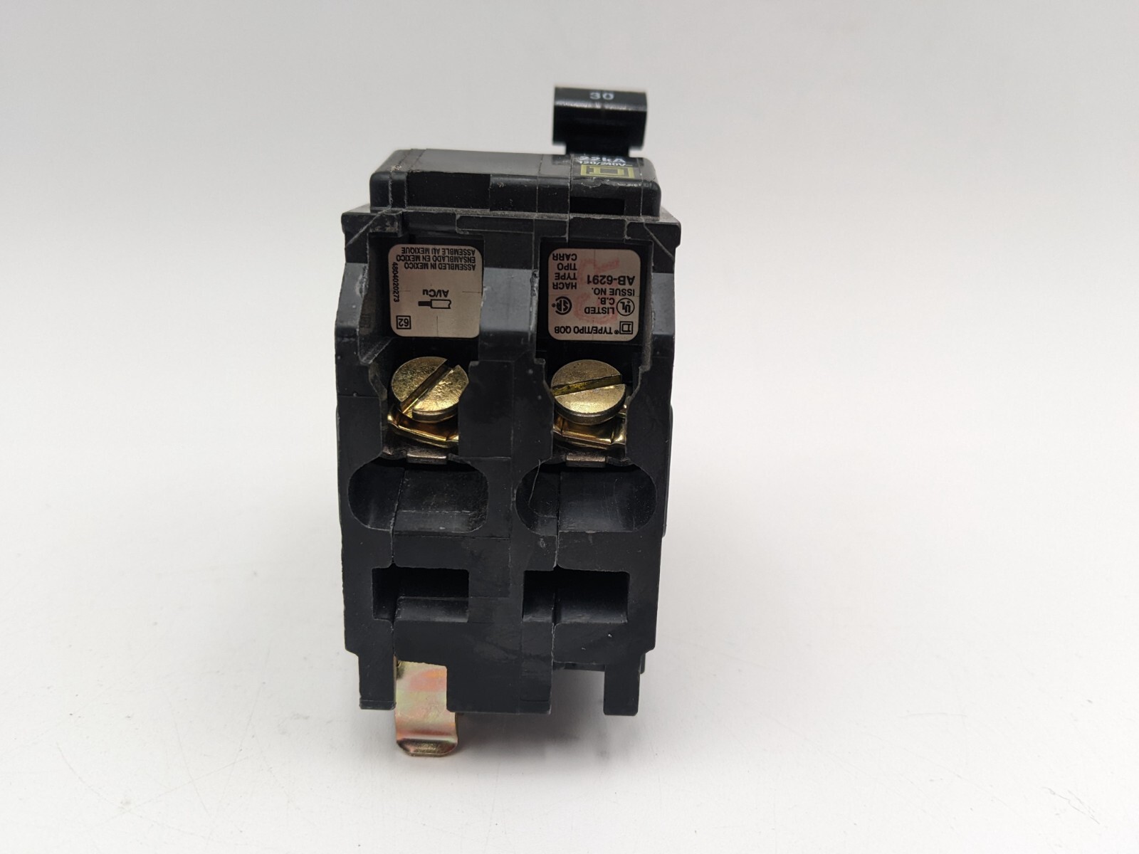 Square D QOB230VH Bolt-On Circuit Breaker 30A 240V 22kA 2P 1PH QOB Used 30 AMP