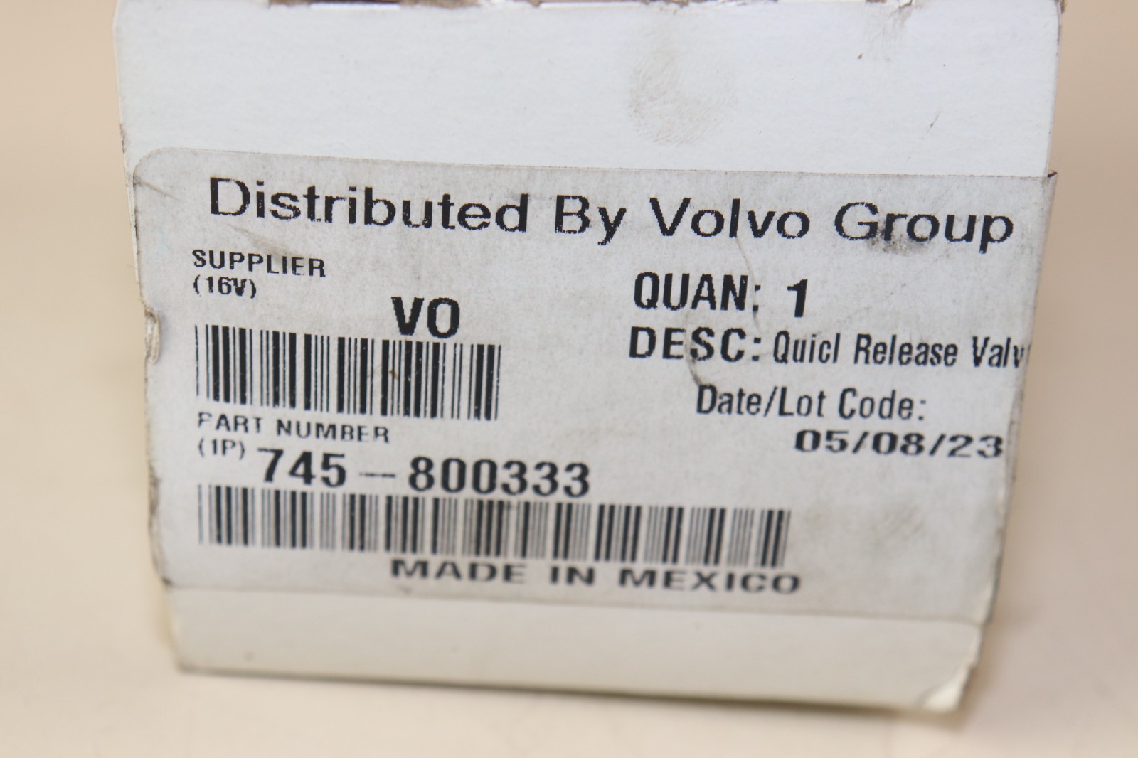 Bendix Quick Release Valve 745-800333 800333 Made in Mexico New Old Stock