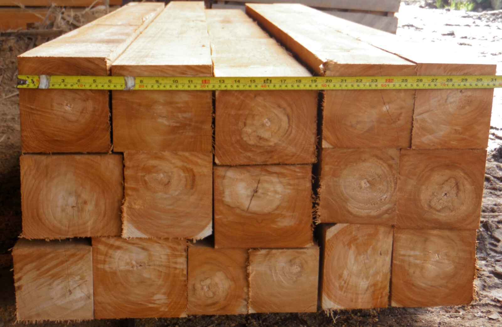 Squared Teak Post, 3″ x 3″ x 48″ inches Long, Real Teak Wood