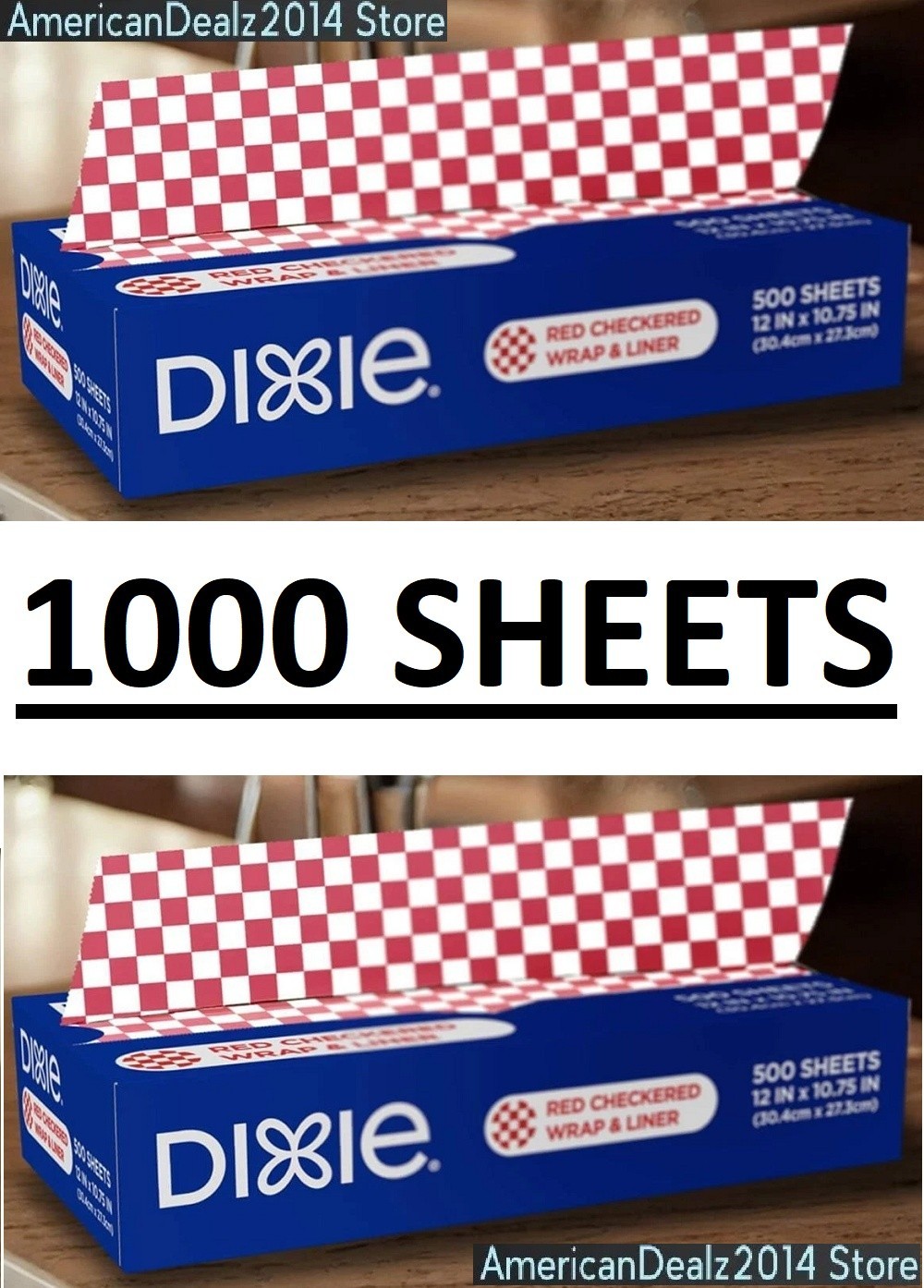 12-Inch Red Checkered Sandwich Food Wrapping Paper Grease Resistant, 1000 Sheets