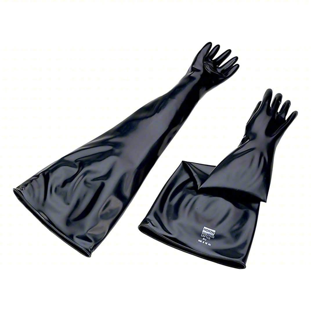 HONEYWELL North 8B3032A/10H Glove-Box 30 Mil Butyl Neoprene Gloves Black 10 1/2