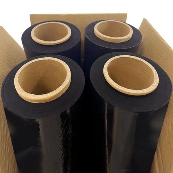 80 GAUGE – 4 Rolls Black Shrink Wrap Stretch Film 18″ X 1000′ Total 4000 FT