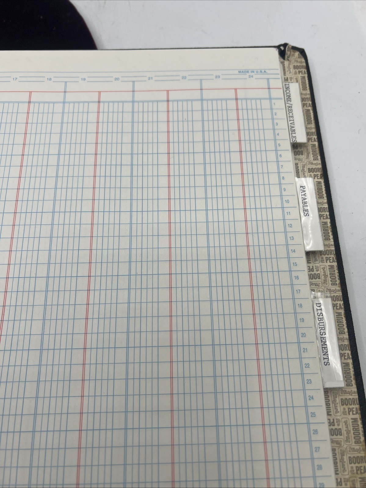 Standard Boorum & Pease Made in USA No. 6215 1/2 B Two Post Hinge Ledger Paper