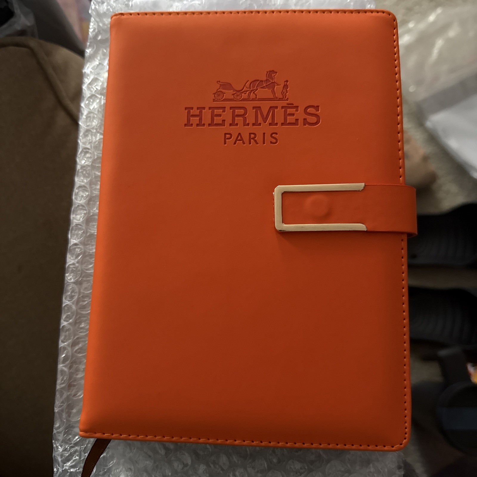 Hermès VIP Orange Notebook Journal Magnetic Closure Reusable Cover